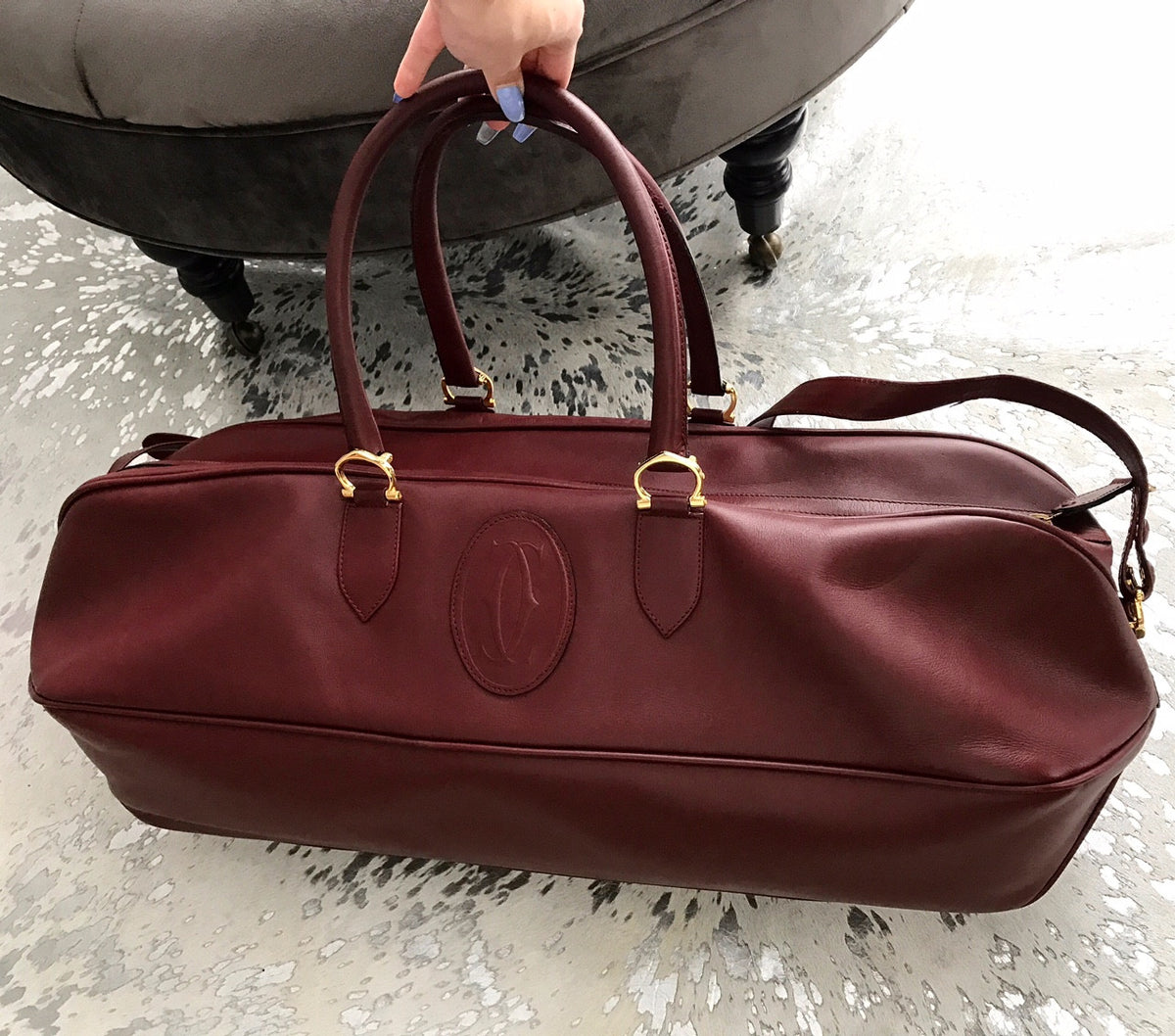 Cartier Boston Leather Travel bag Beccas Bags