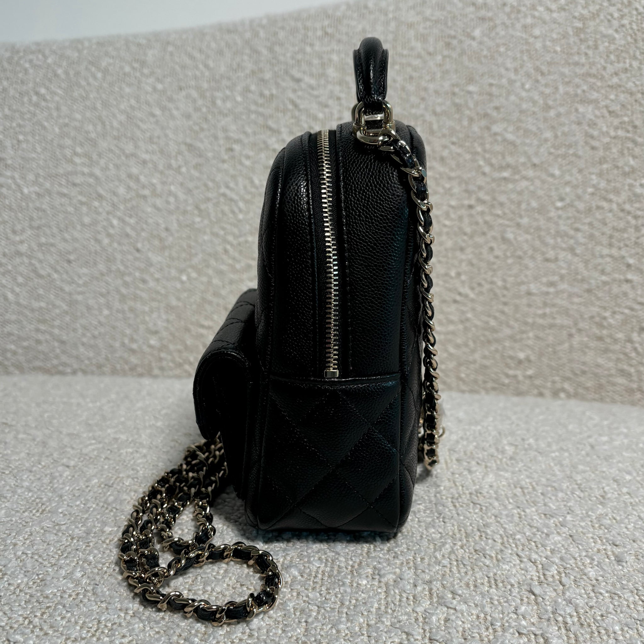 Pre-owned Chanel Black Caviar Mini Backpack – Beccas Bags display picture 1