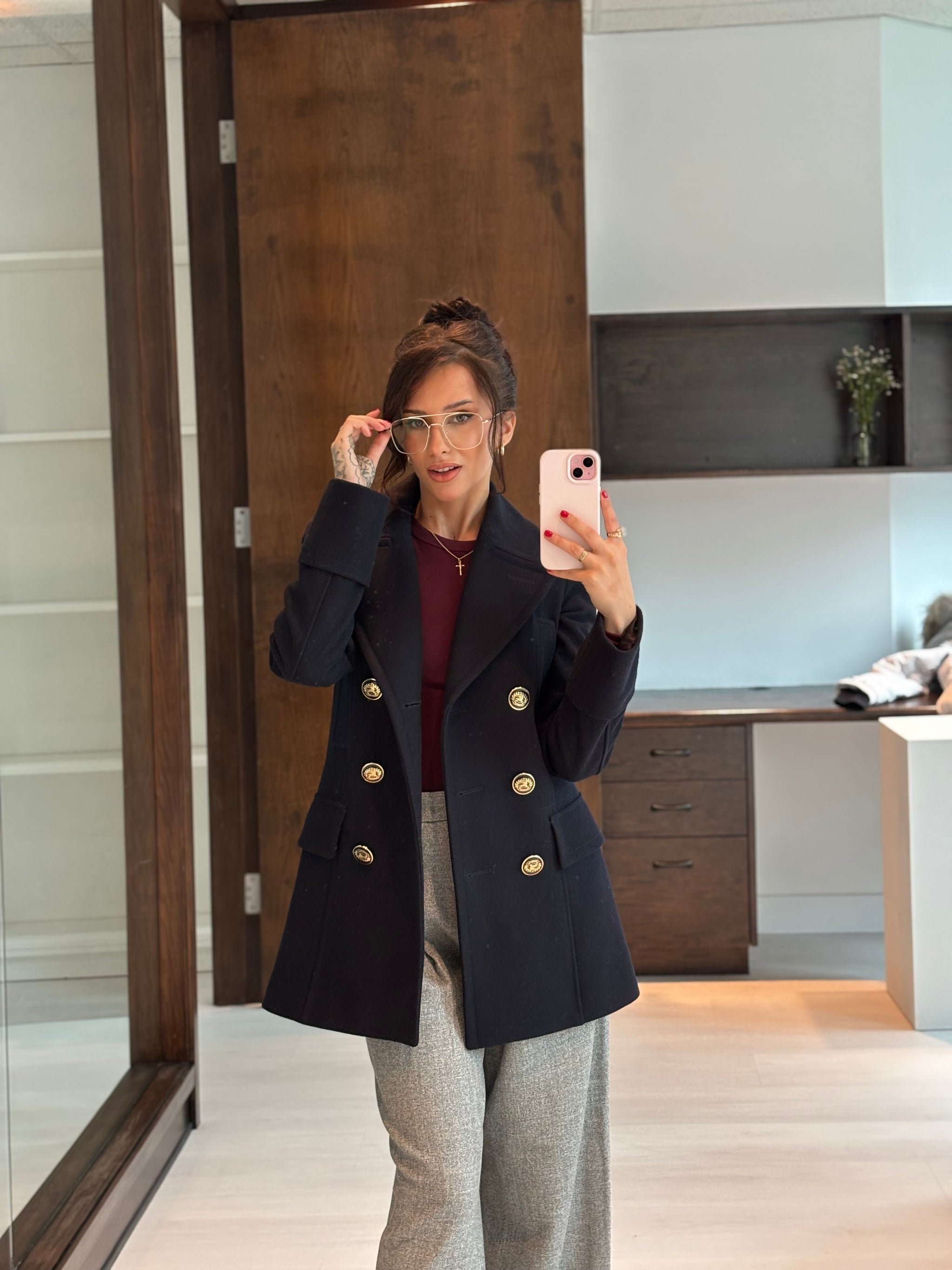 Pre-owned Burberry London Wool Peacoat Size S – Beccas Bags
