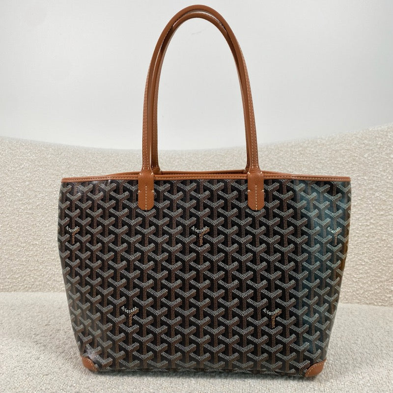Pre-owned Goyard Artois MM Tote Bag Black Tan – Beccas Bags
