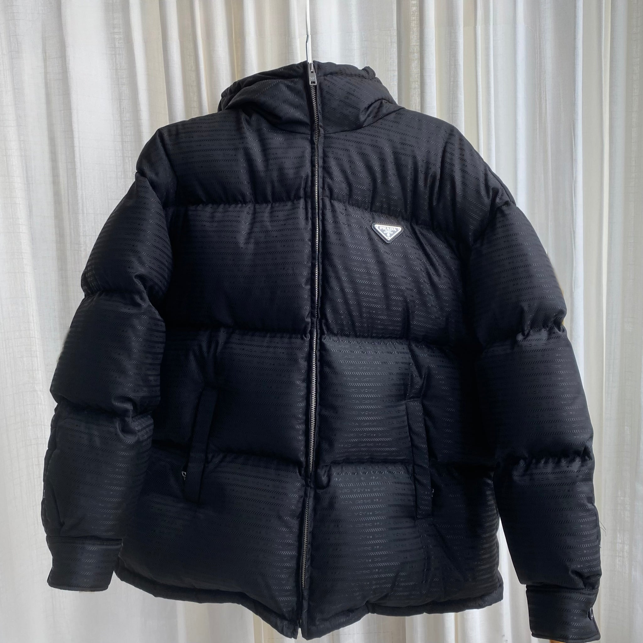 Pre-owned Prada Re-Nylon Hooded Down Jacket – Beccas Bags