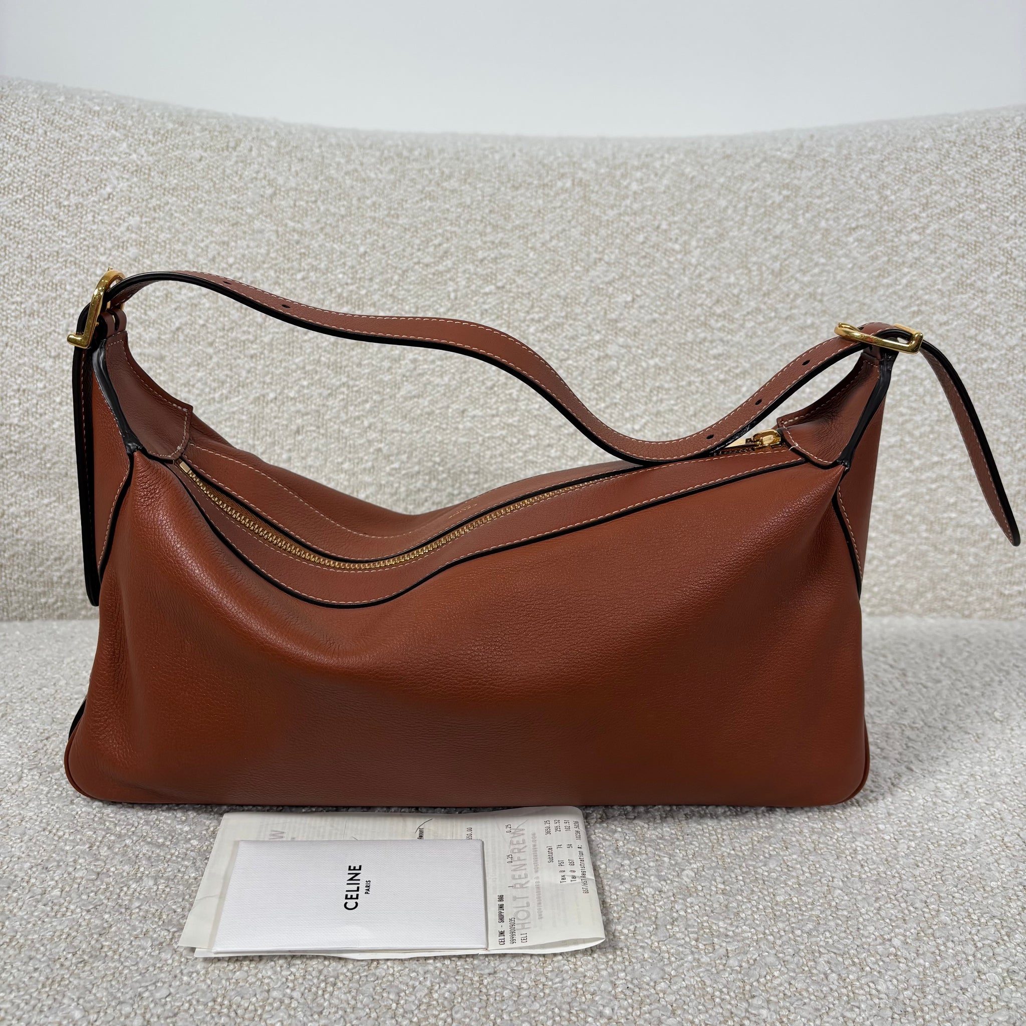 Pre-owned Celine Medium Romy Tan Supple Calfskin Gold Hardware