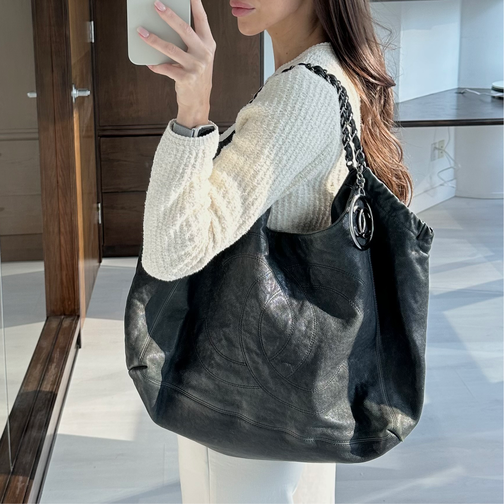 Pre-owned Chanel Coco Cabas Black Leather Tote Bag – Beccas Bags