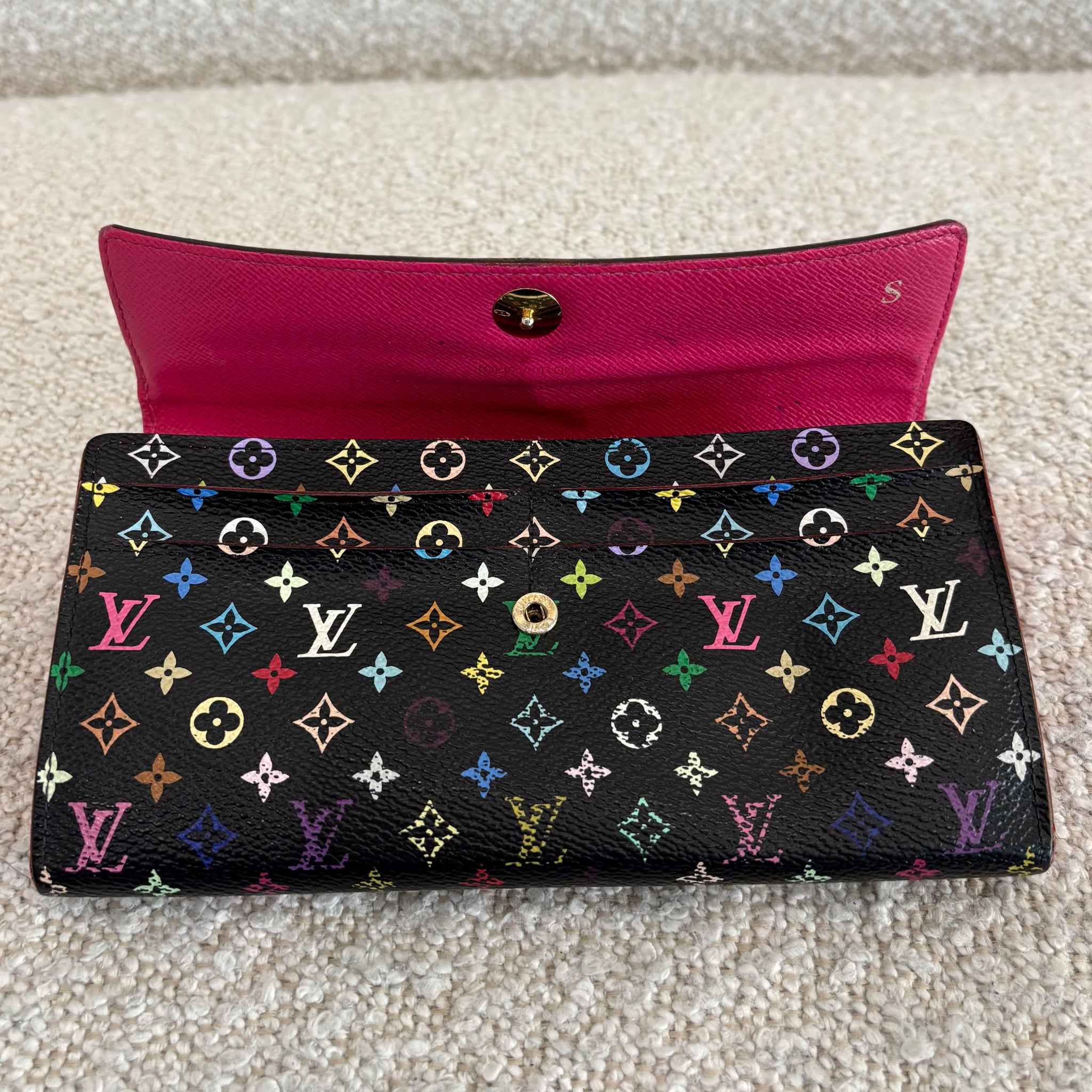 Pre-owned Louis Vuitton Multicolor Sarah Black Grenade Wallet