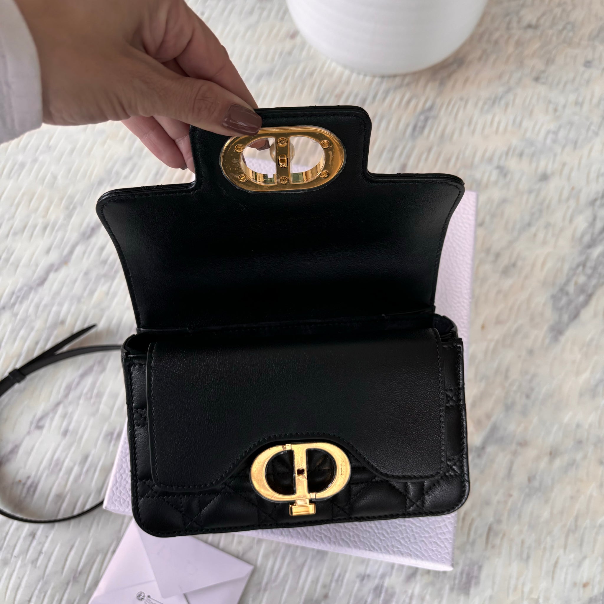 Pre-owned Dior Mini Dior Jolie Top Handle Bag Black – Beccas Bags