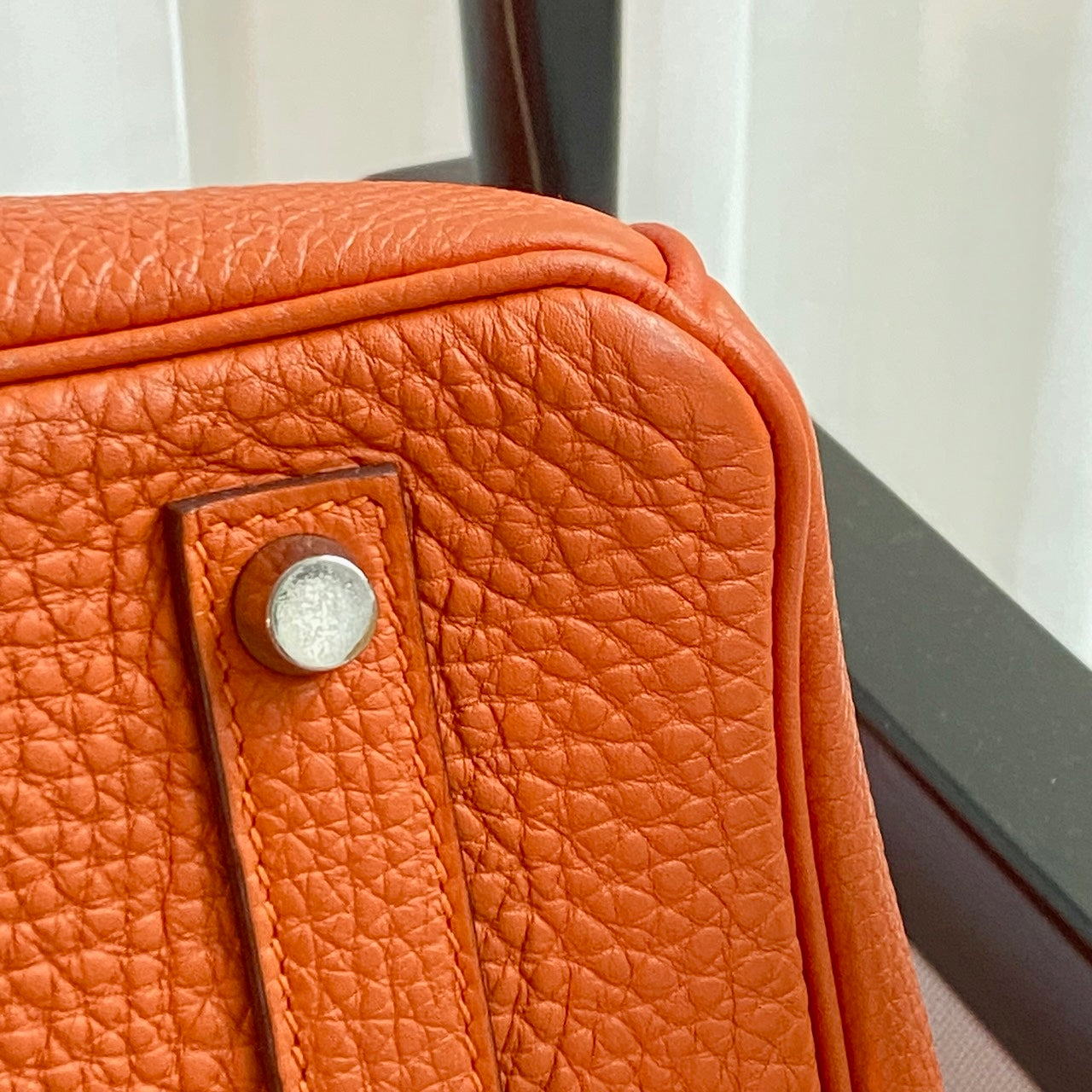 Pre-owned Hermes Birkin Bag 35 Feu Orange Togo Palladium Hardware