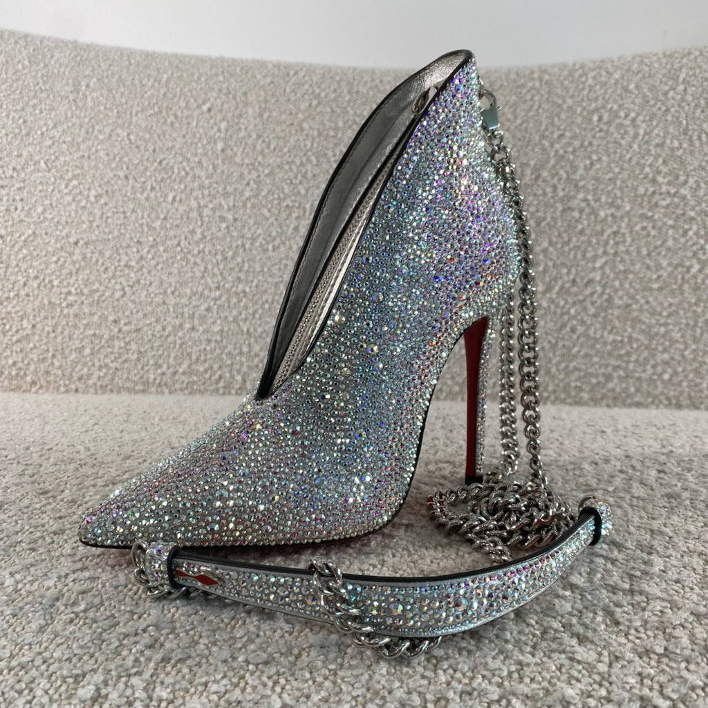 Pre-owned Christian Louboutin Shimmery Red sole Pump-Shaped Clutch
