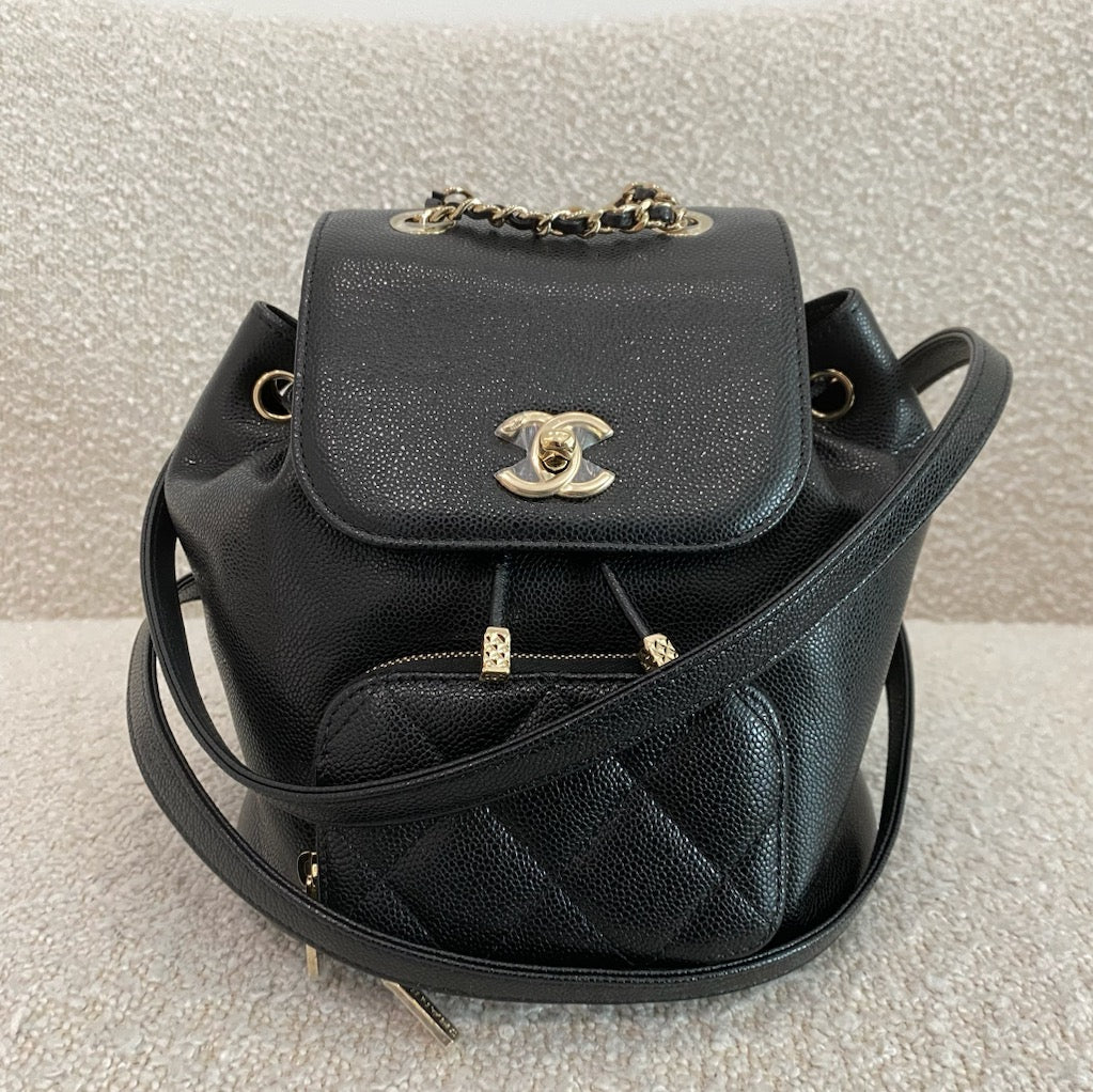 chanel mini business affinity backpack Pre-owned Chanel Business Affinity Backpack Mini Black Caviar – Beccas Bags