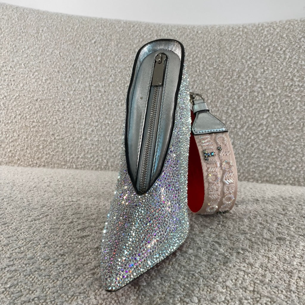 Pre-owned Christian Louboutin Shimmery Red sole Pump-Shaped Clutch