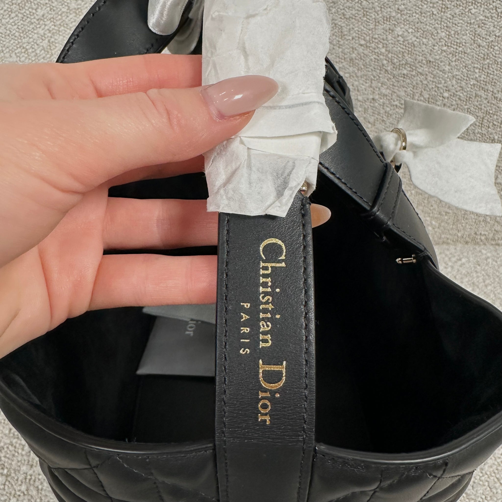 Pre-owned DIOR Medium Dior Toujours BagBlack Macrocannage Calfskin