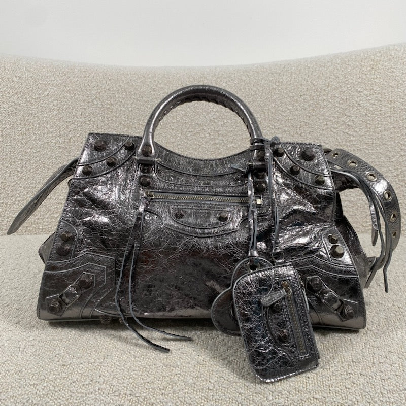 Pre-owned Balenciaga Small Neo Cagole City Bag Steel Grey – Beccas