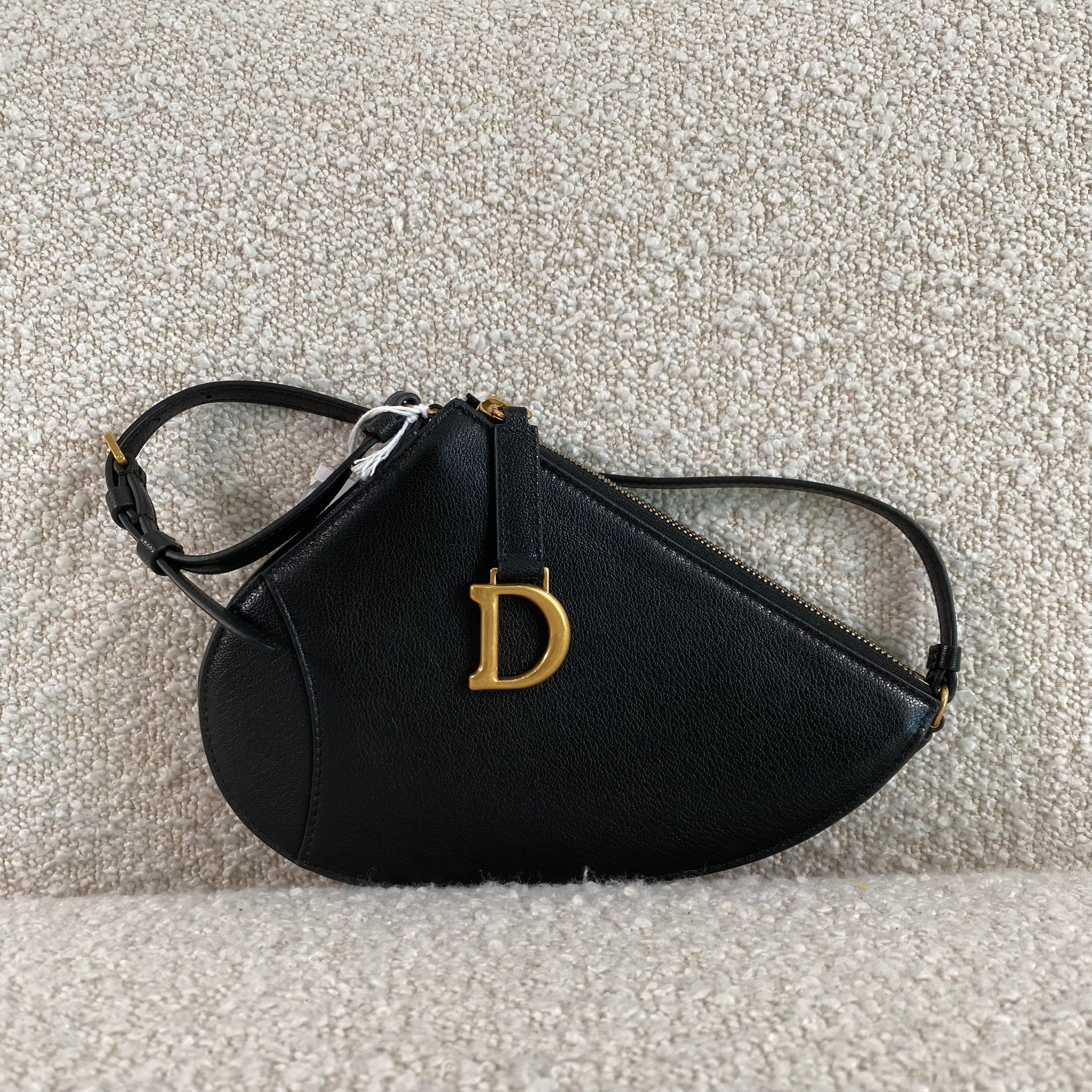 Pre-owned Dior Rodeo Saddle Pouch Black Goatskin – Beccas Bags