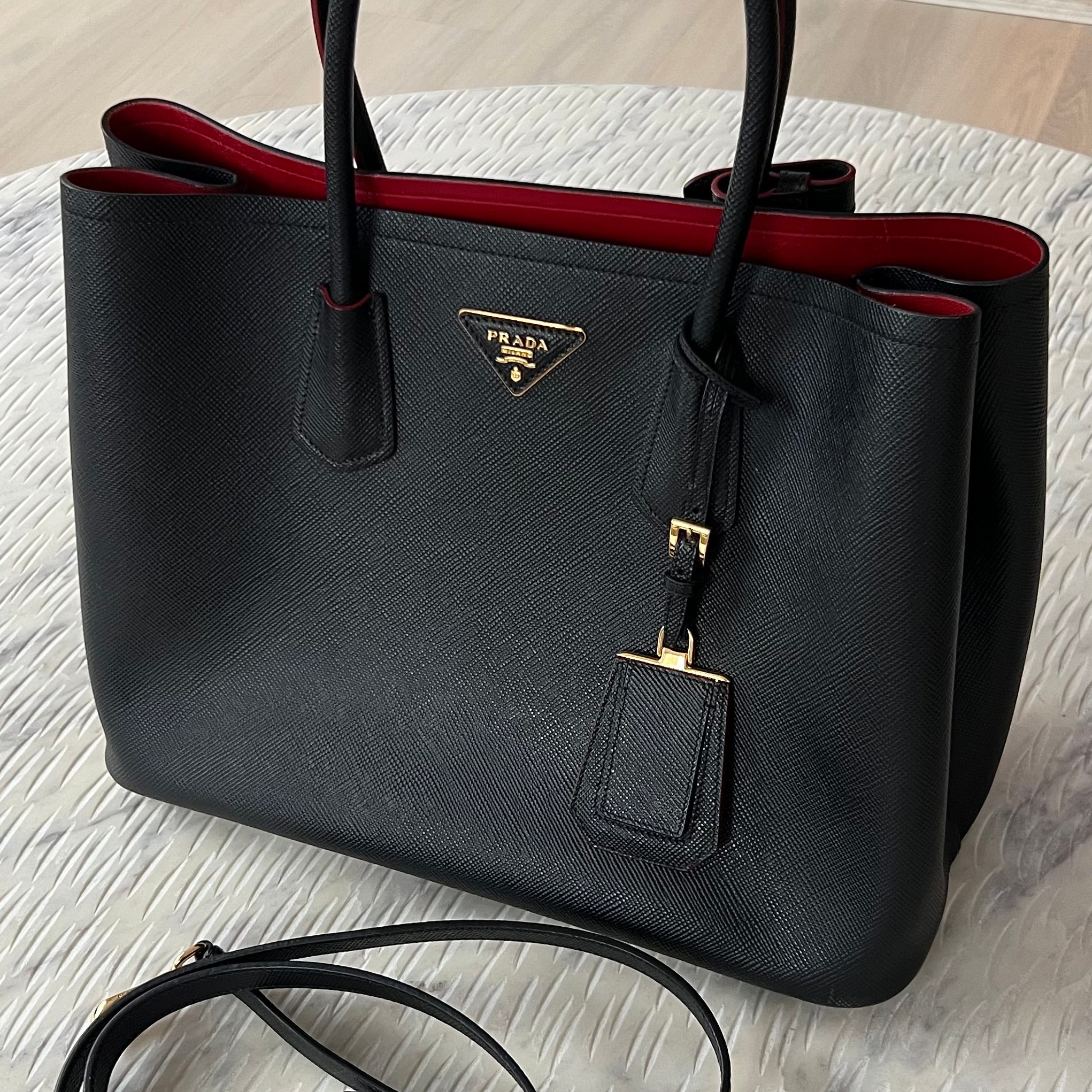 Prada double bag on sale large