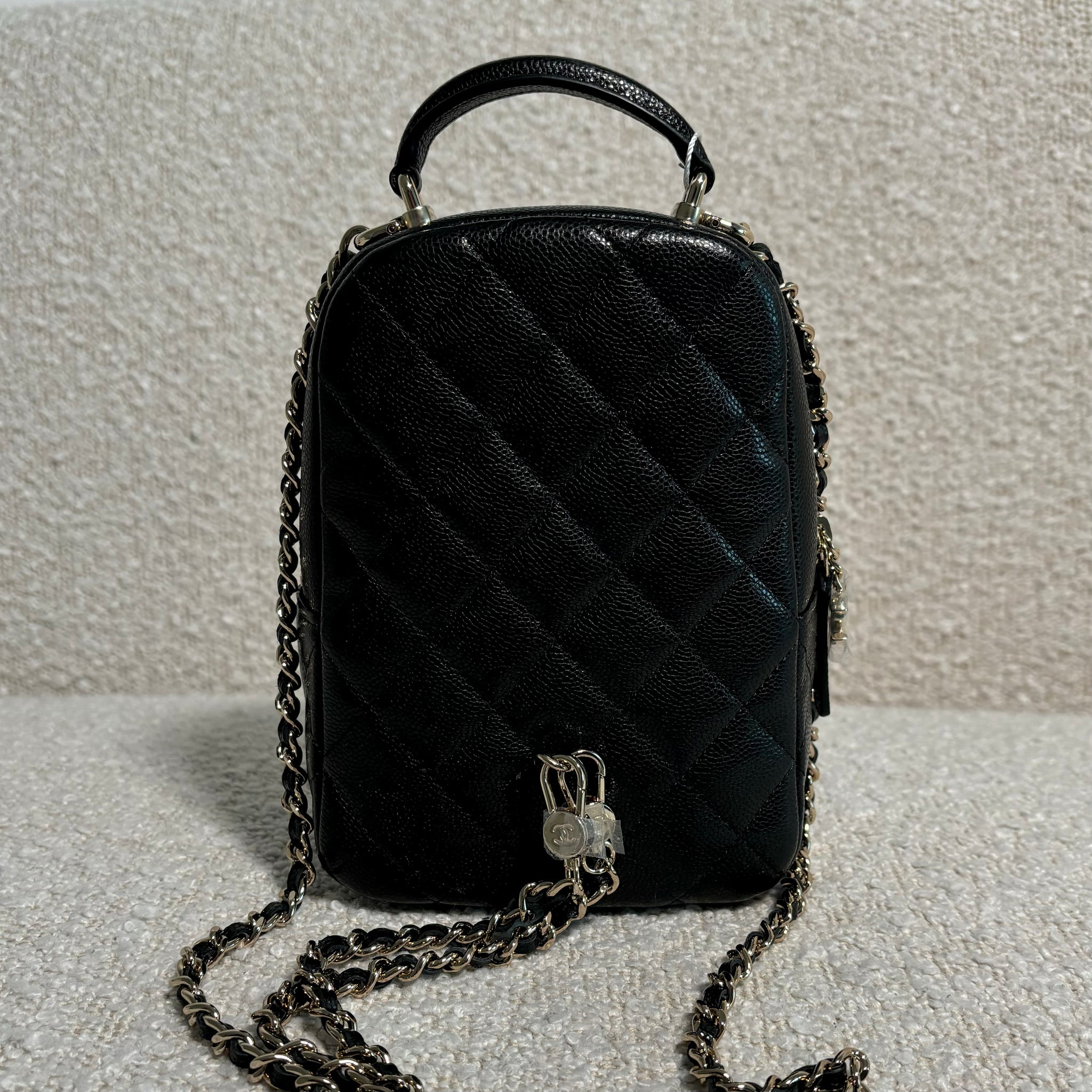 chanel mini cc day backpack Pre-owned Chanel Black Caviar Mini Backpack – Beccas Bags