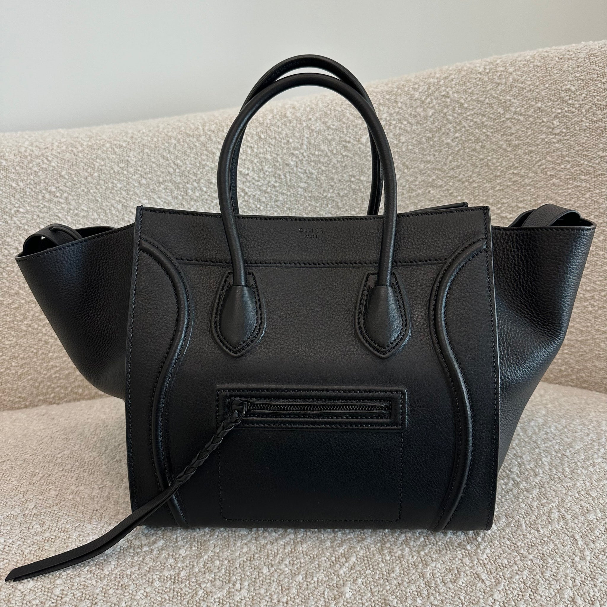 Black celine phantom bag sale