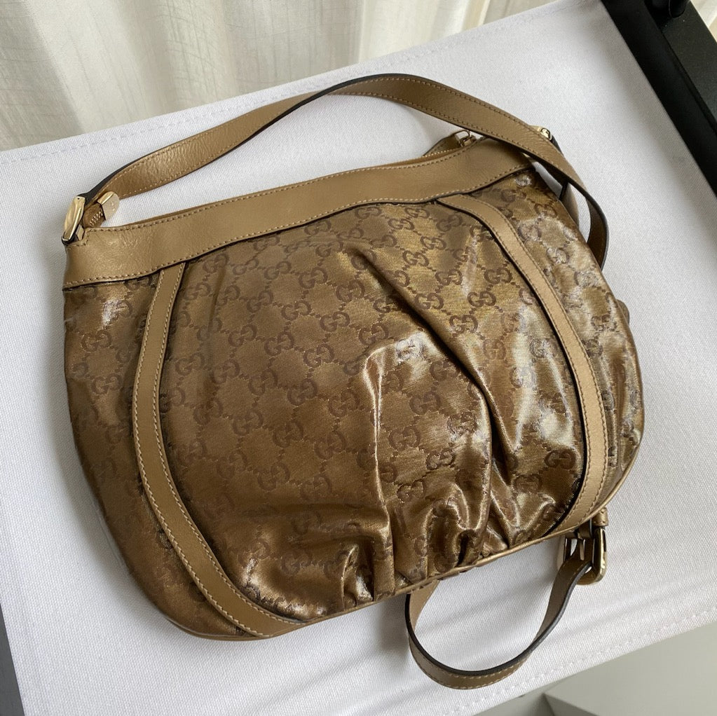 Pre-owned Gucci Abbey GG Crystal Coated Crossbody Shoulder Bag