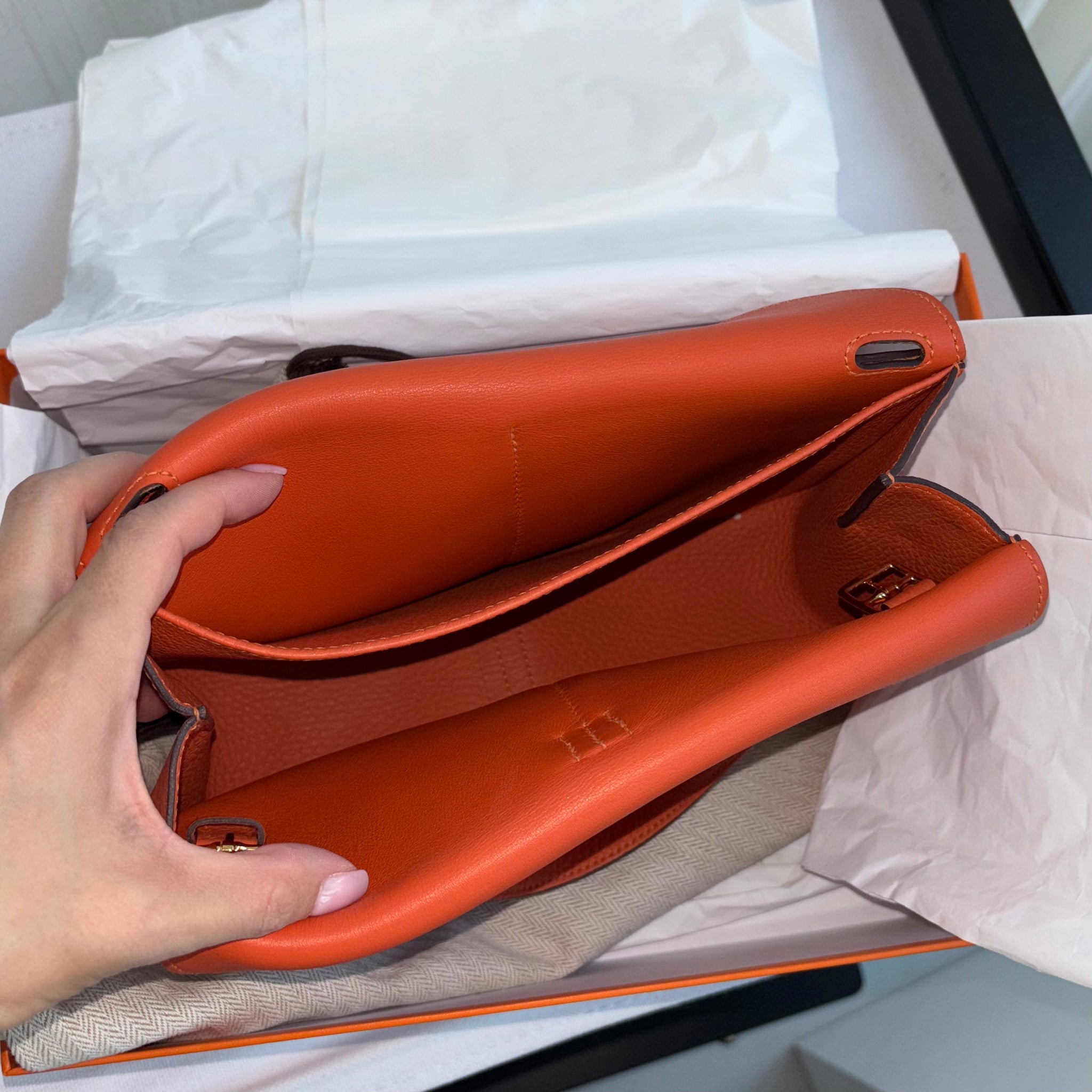 Pre-owned Hermes Halzan 25 Bag Feu – Beccas Bags
