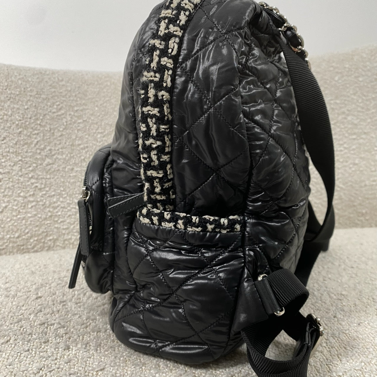 Pre-owned CHANEL Chanel Nylon Tweed Backpack – Beccas Bags