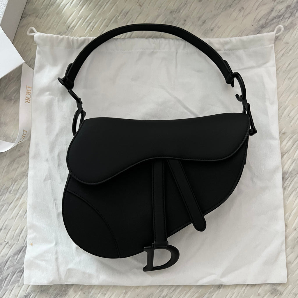 Dior saddle 2025 bag matte black