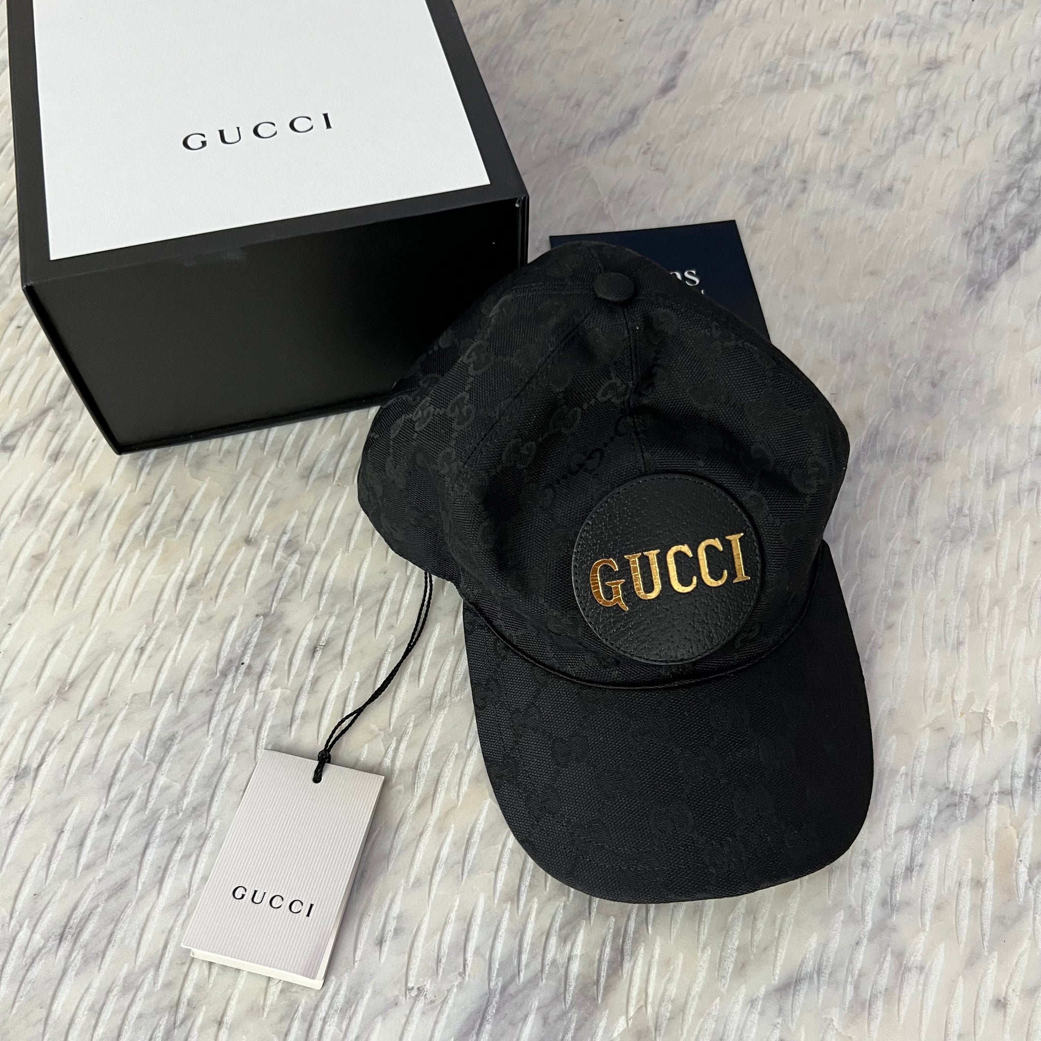 Authentic Gucci GG Cap Black Canvas Preowned Buy Black Orginal GG Canvas With Web Baseball Cap - M (58CM  main image 2