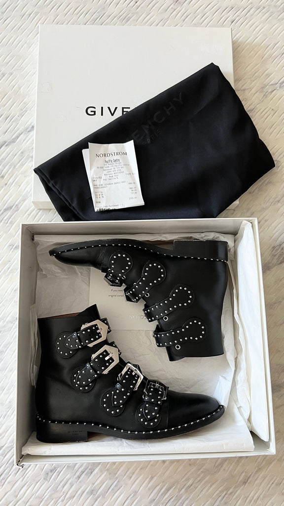 GIVENCHY Elegant studded leather ankle boots Beccas Bags