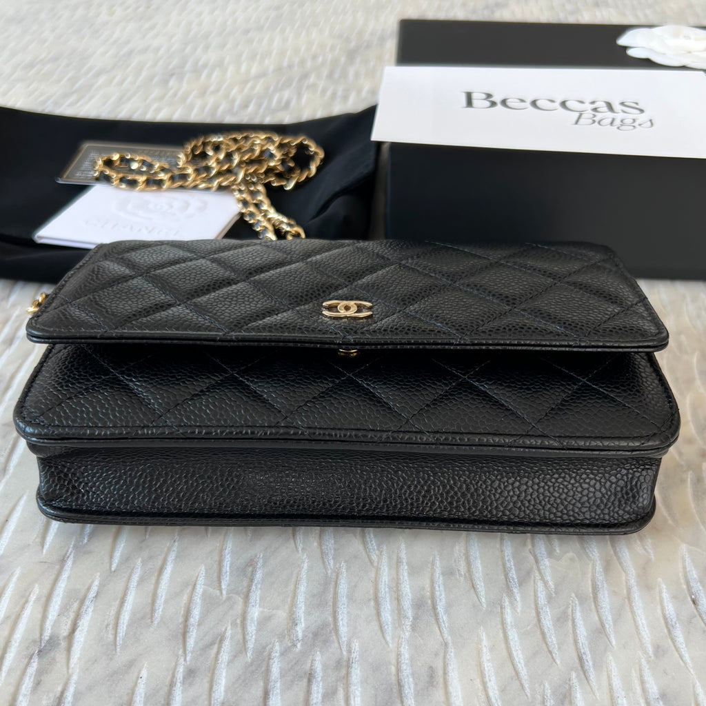 Sold' CHANEL 18C Black Quilted Leather Clutch w Chain Around Crossbody Bag  Phone Pouch
