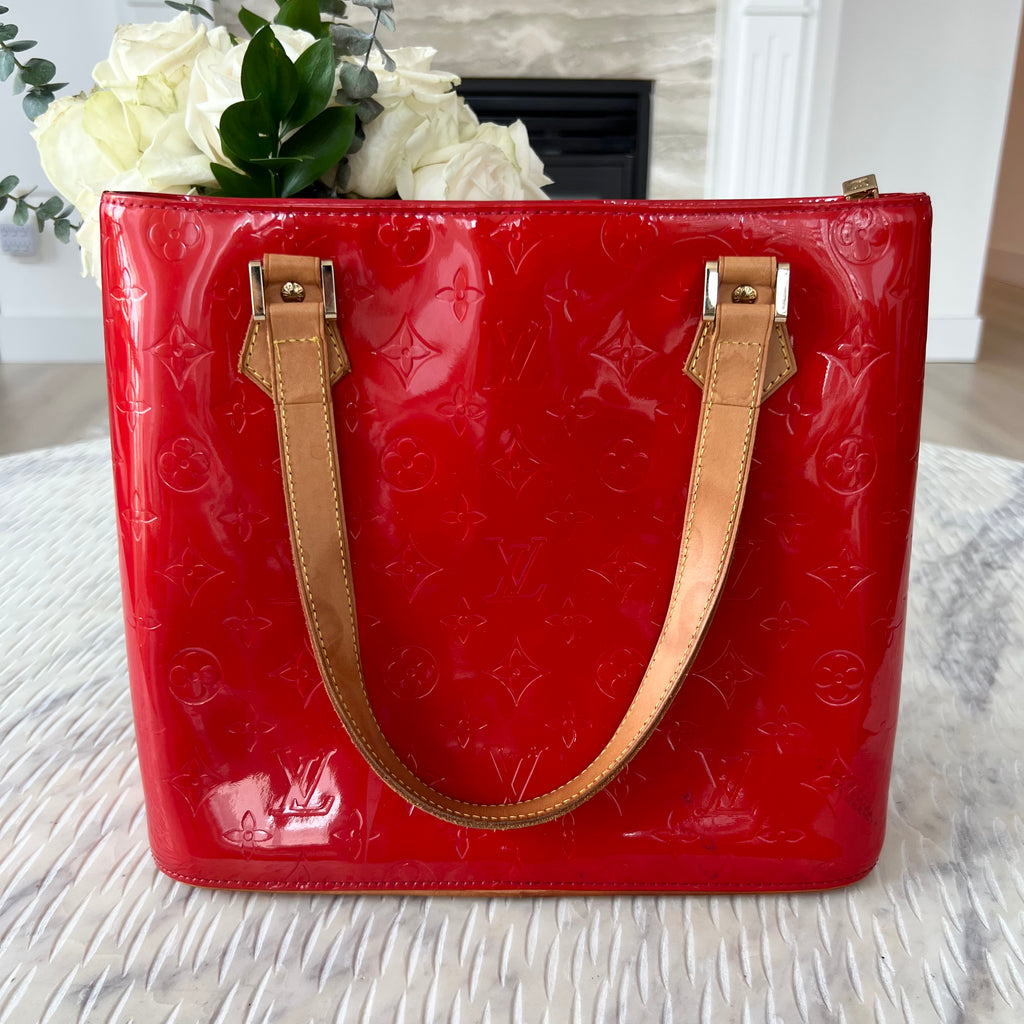 Louis Vuitton Monogram Vernis Houston Bag Red