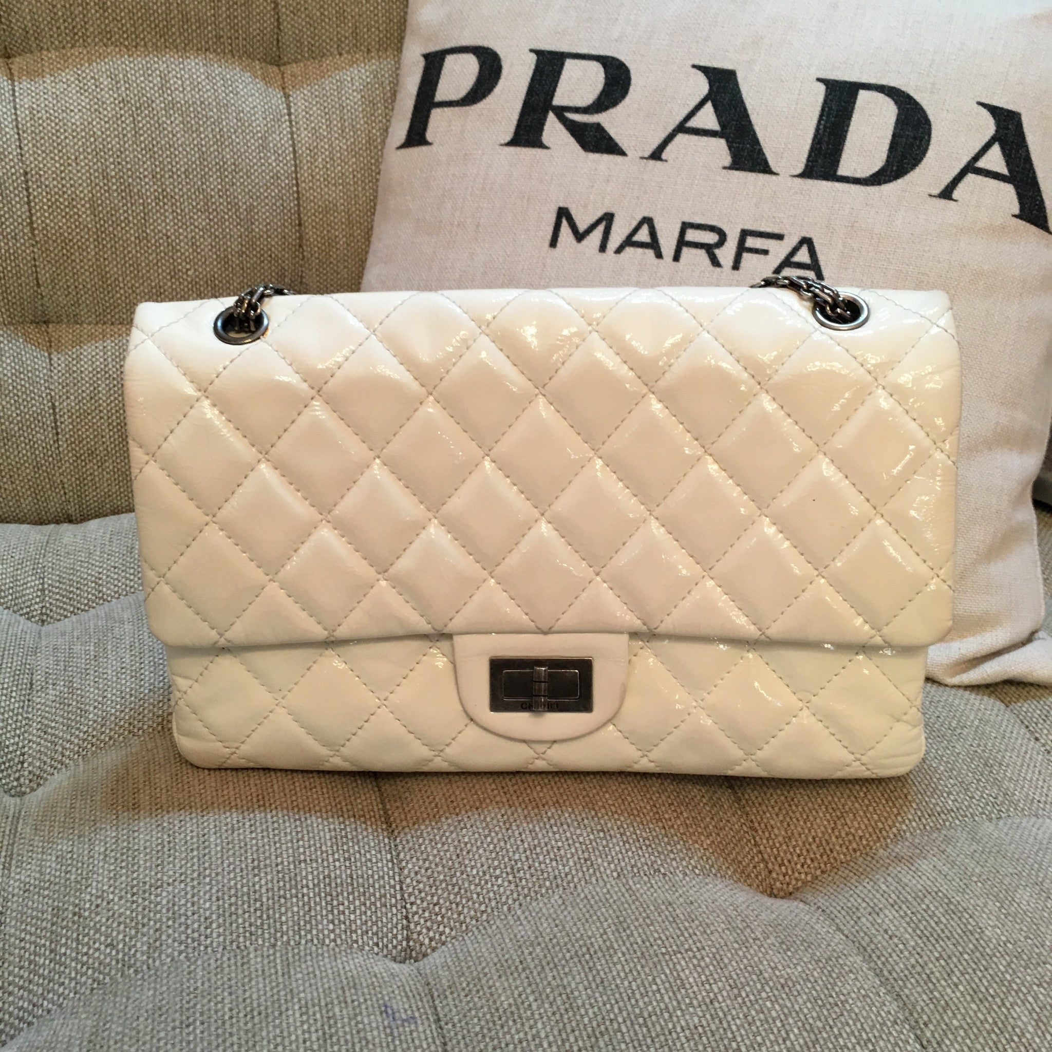 Chanel Reissue 2.26 in Patent White. – Beccas Bags