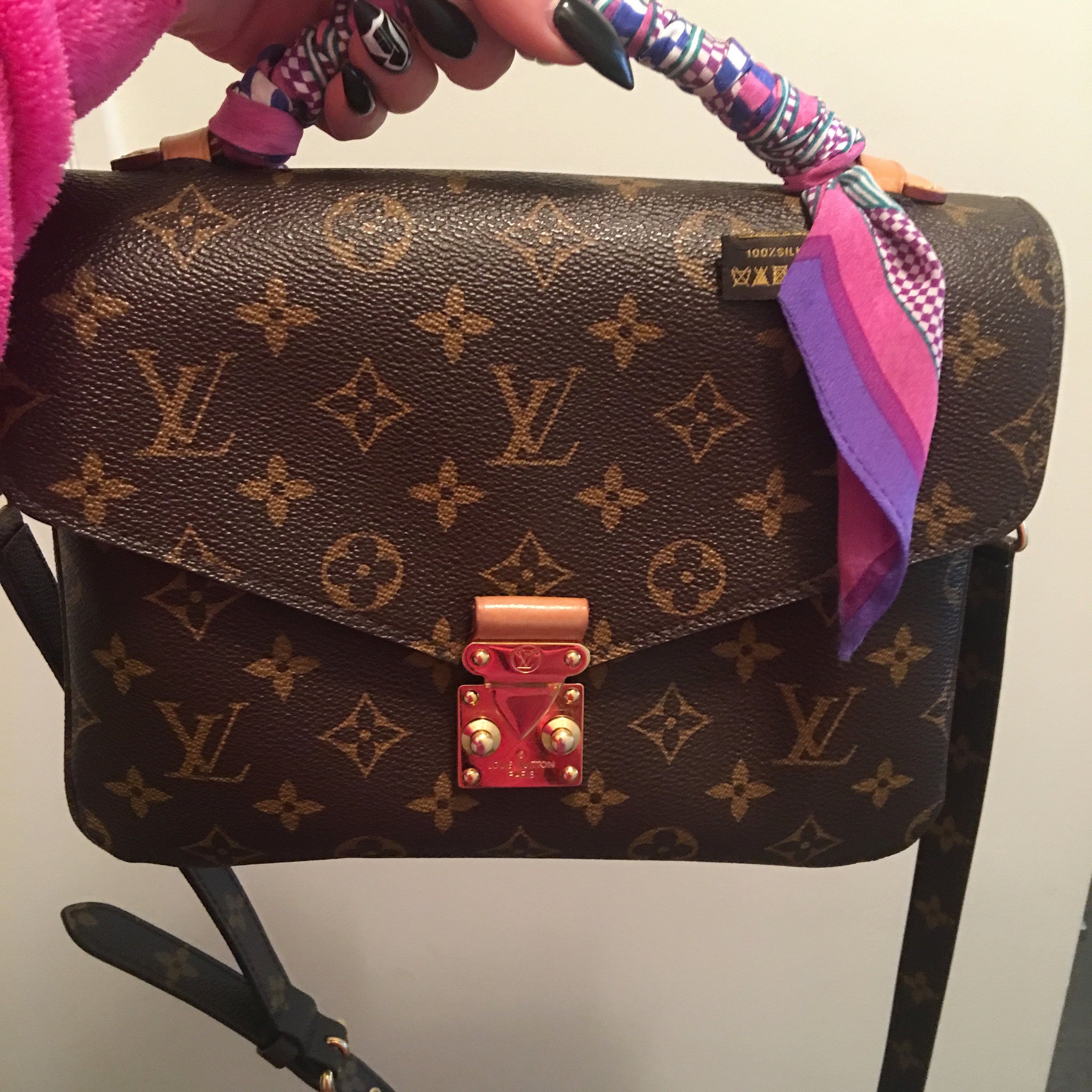 Louis Vuitton, Bags, Pochette Metis With Hermes Twilly