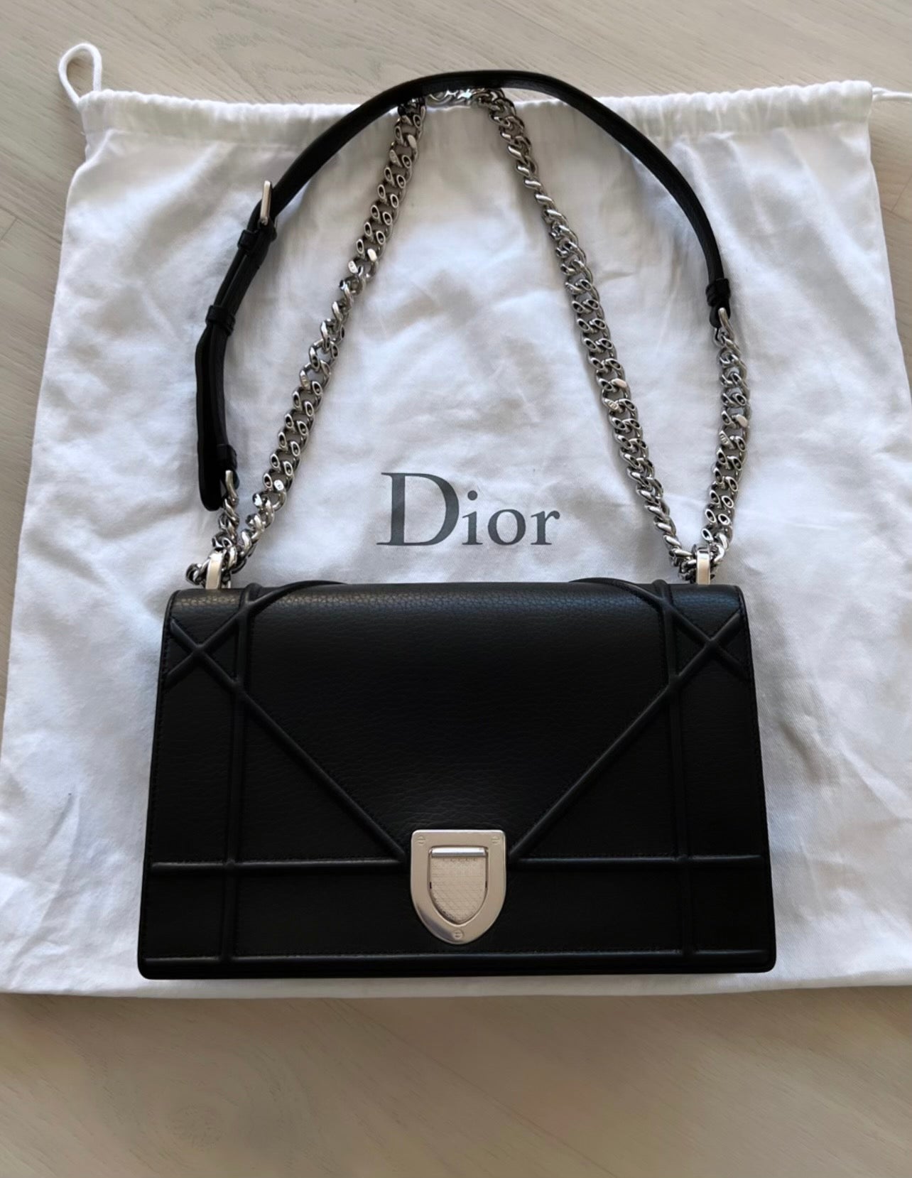 Dior Diorama Medium Calf Gray