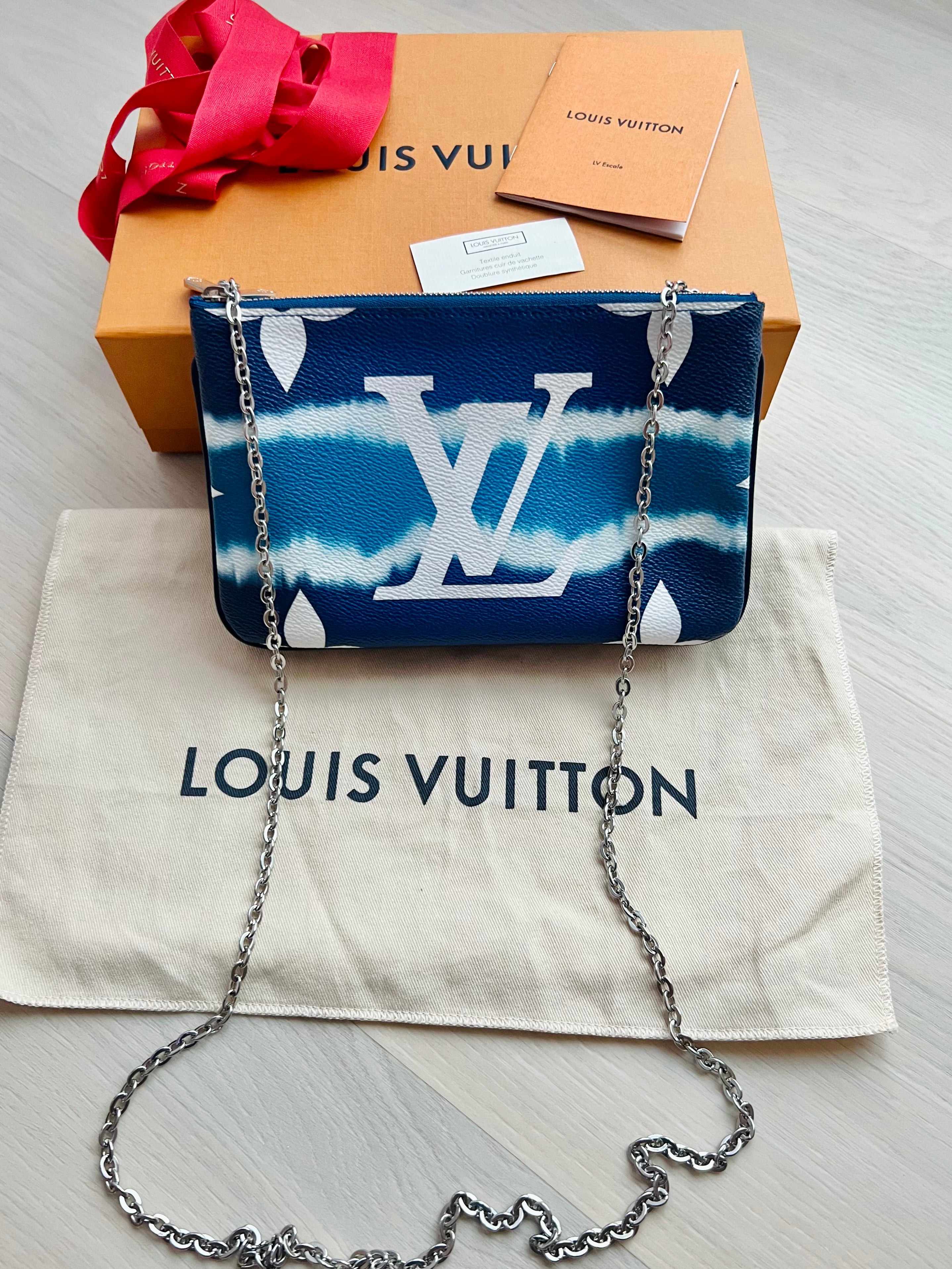 Louis Vuitton Escale Pochette Double Zip Chain Pouch