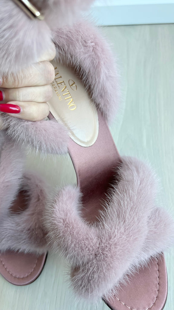 Valentino Mink Fur Heels Beccas Bags