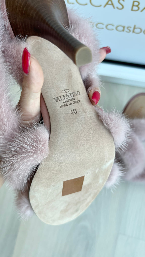 Valentino clearance fur heels