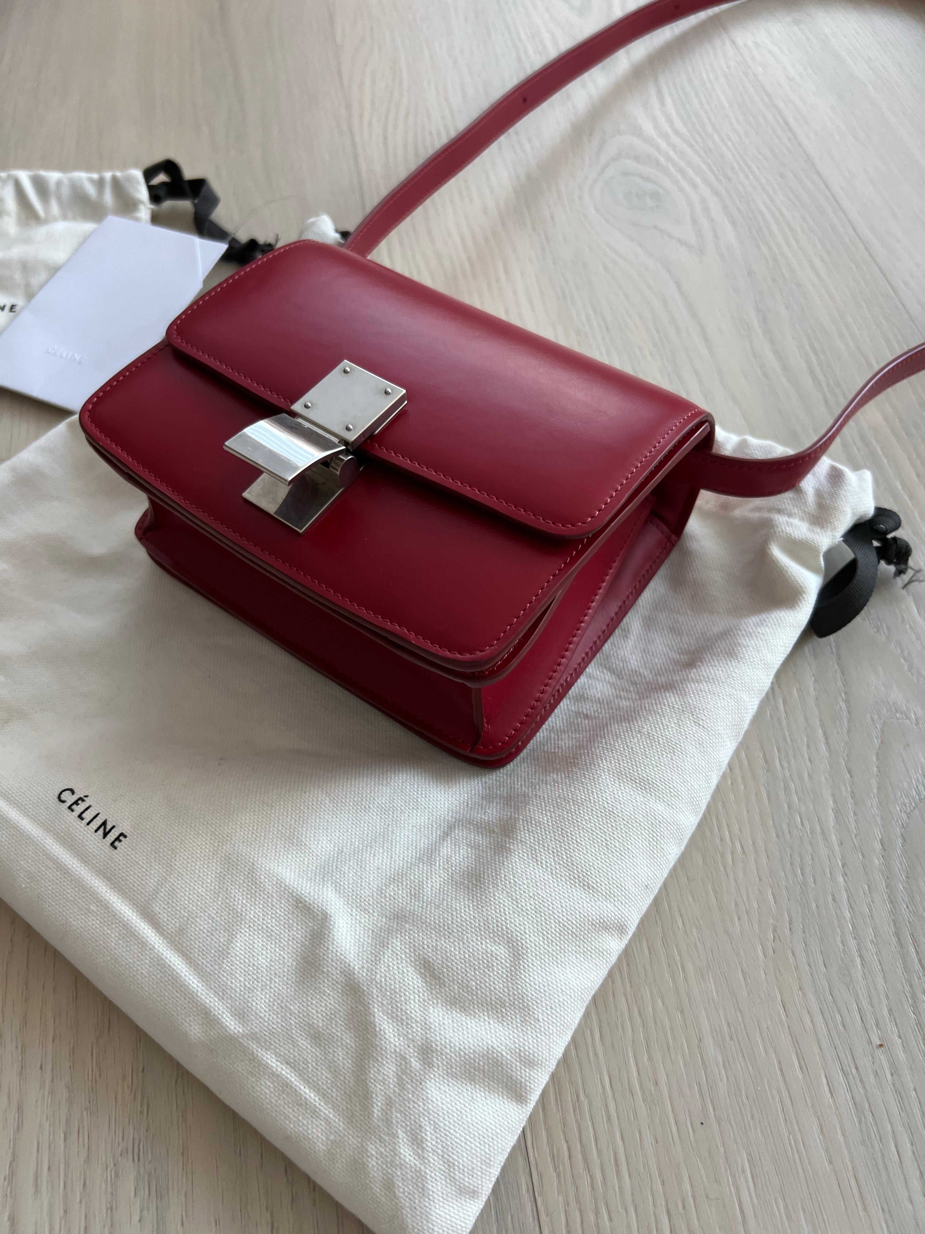 Celine Medium Classic Box Bag - Red Crossbody Bags, Handbags - CEL253211 |  The RealReal