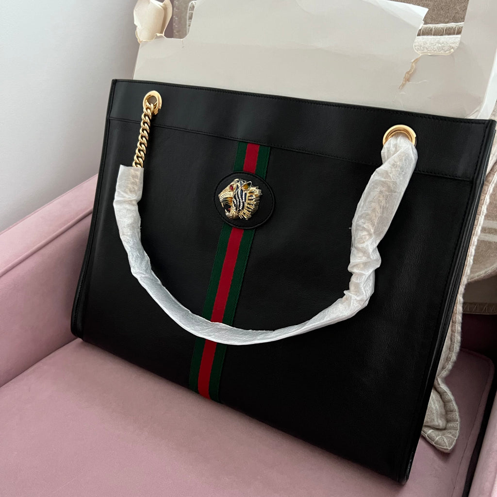 Gucci rajah 2025 tote black