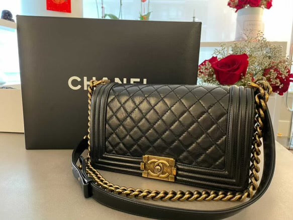 CHANEL  Bags  Chanel Boy Quilted Flap Bag Medium Black  Poshmark