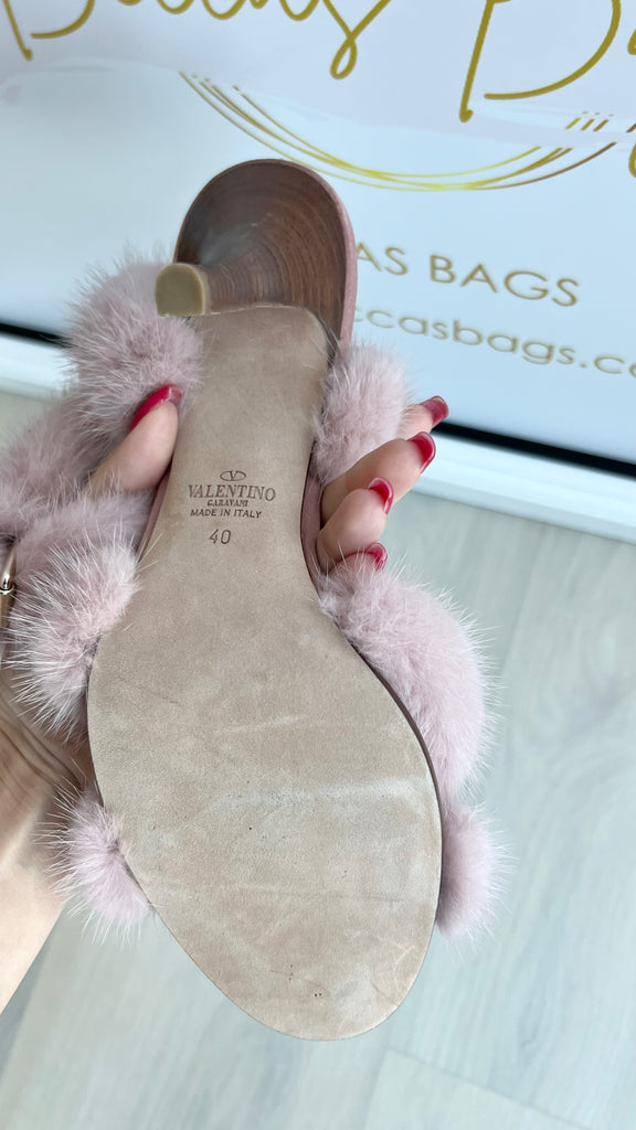 Valentino mink fur slides online