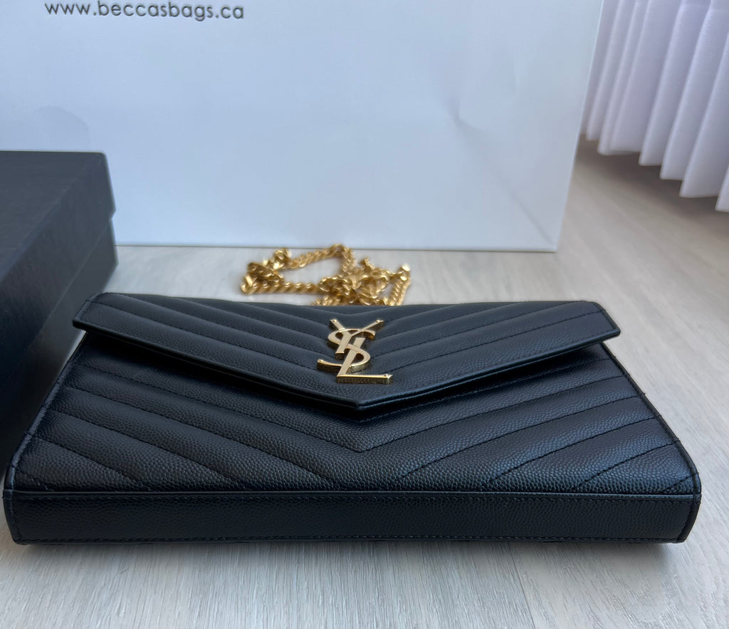 Saint Laurent Large Wallet On Chain – Beccas Bags