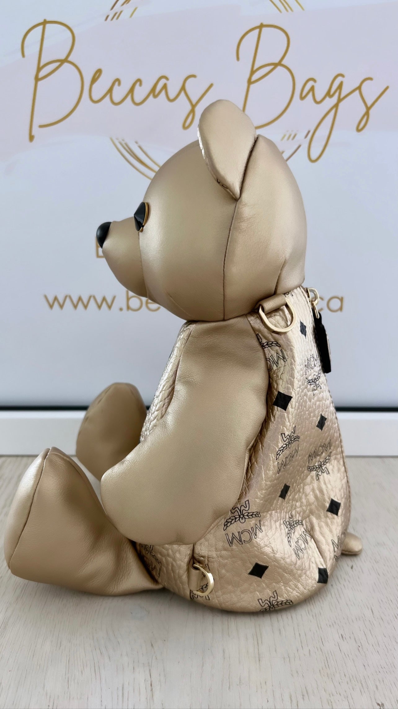 MCM Berlin Gold Zoo Teddy Bear Backpack Beccas Bags