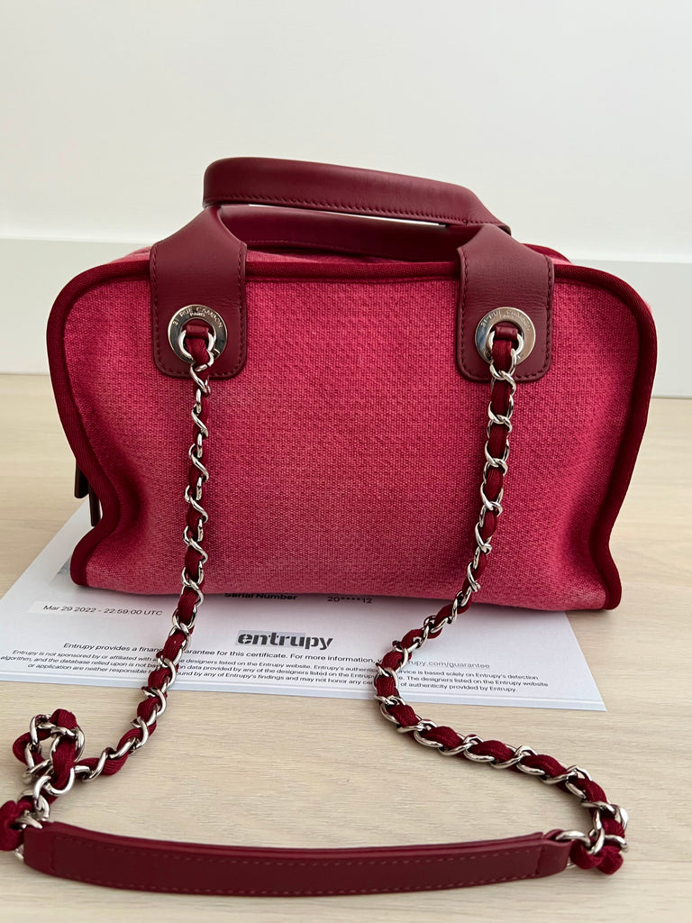 Chanel Deauville Large Red Pink 2012 Tote Bag