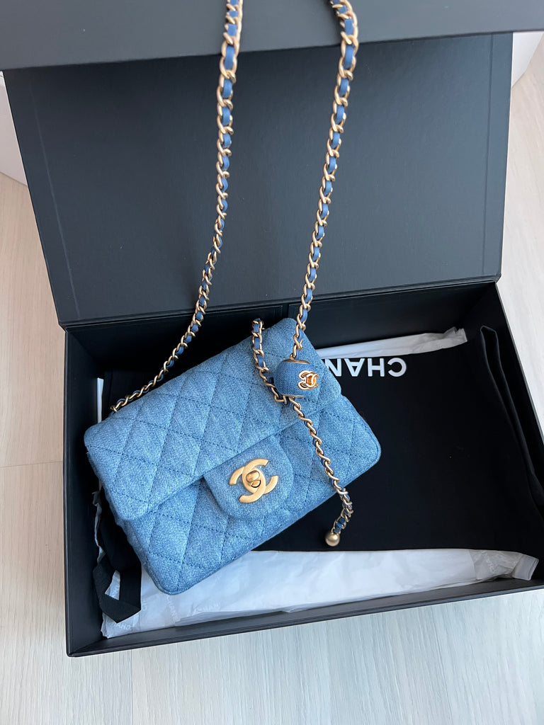 Chanel Denim Pearl Crush Bag – Beccas Bags
