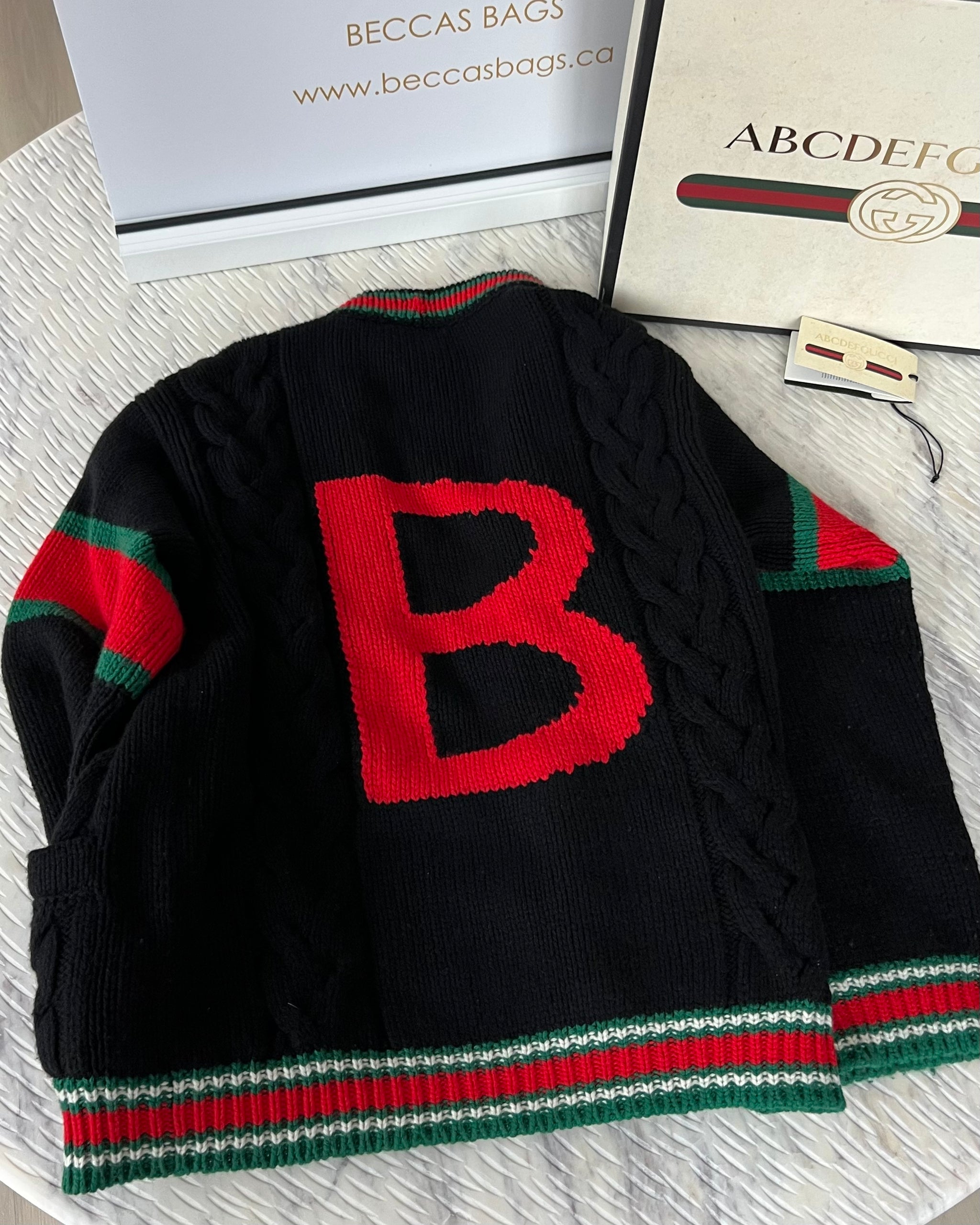 Pre-owned Gucci Oversized Cable Knit Cardigan Size M – Beccas Bags