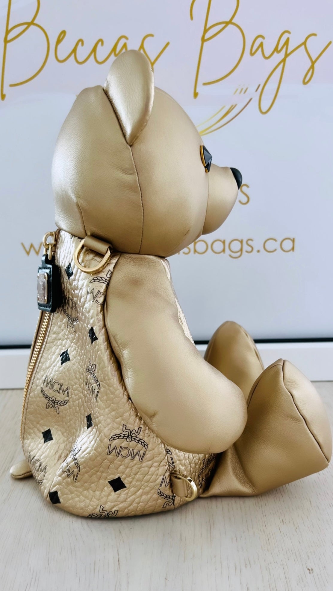 MCM Berlin Gold Zoo Teddy Bear Backpack Beccas Bags