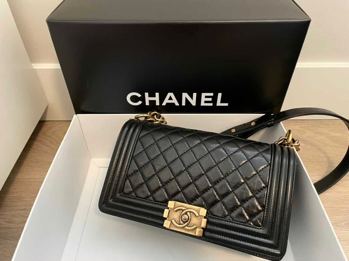 Chanel le boy on sale lambskin